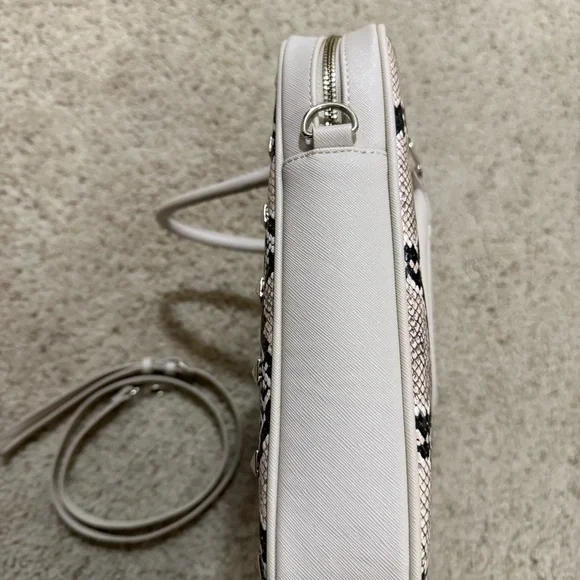 White House Black Market Snakeskin Print Laptop Briefcase Crossbody Bag - Picture 6 of 13